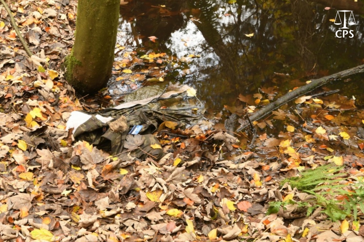 Daniel O’Hara Wright’s camouflage jacket found in a pond Picture: CPS