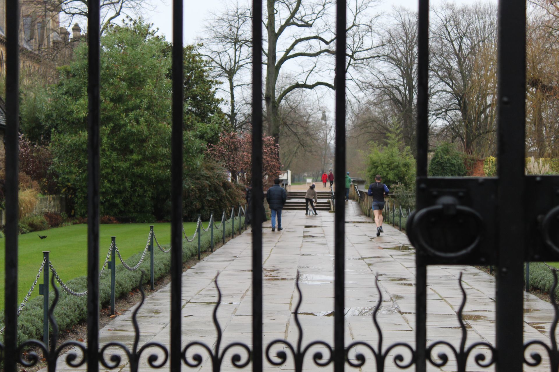 A family walk in Christ Church Meadow, Oxford, on Boxing Day, 2021