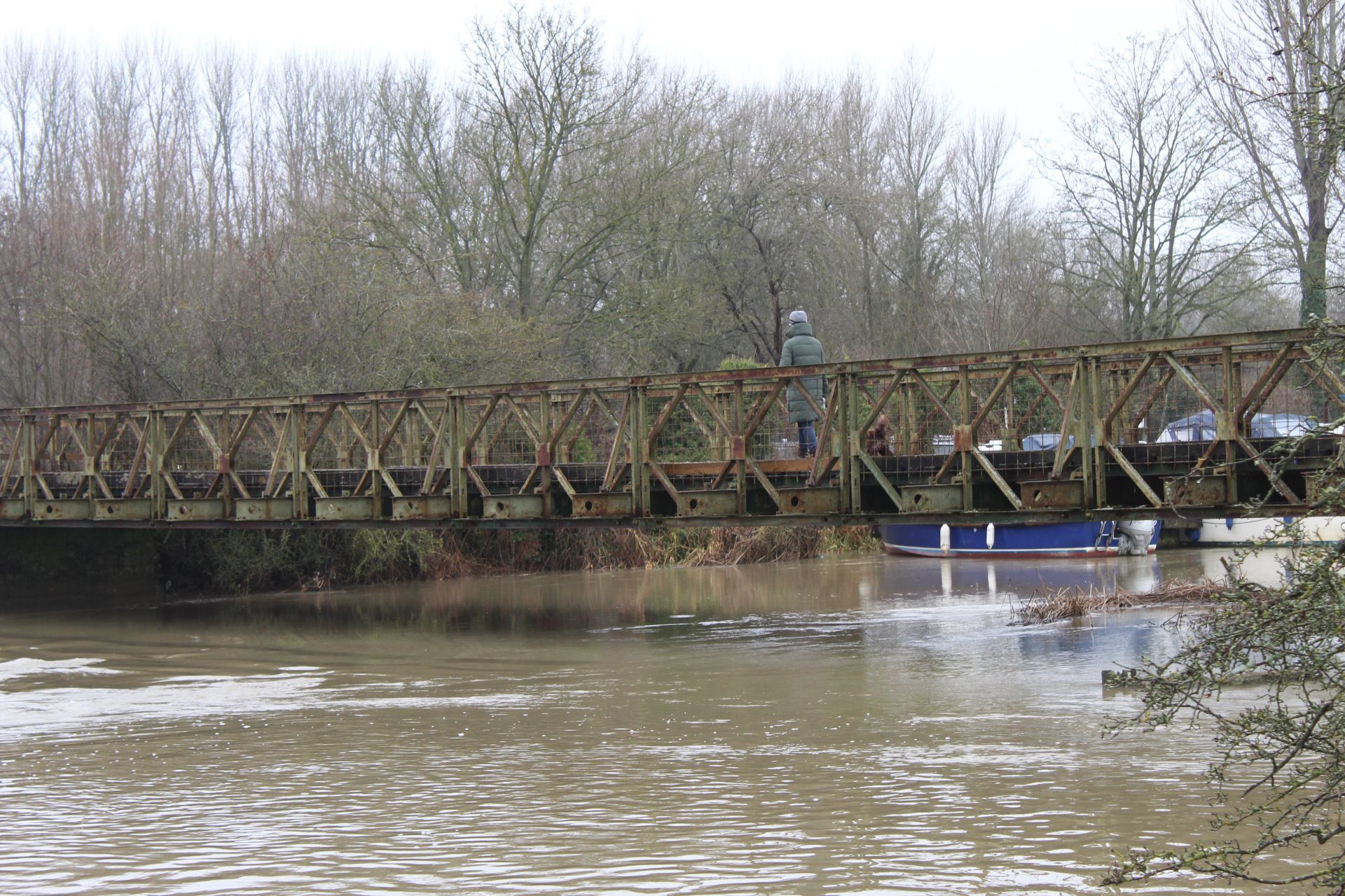 Walkers in Port Meadow, Oxford, on Boxing Day, 2021